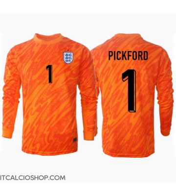 Inghilterra Jordan Pickford #1 Portiere Prima Maglia Europei 2024 Manica Lunga